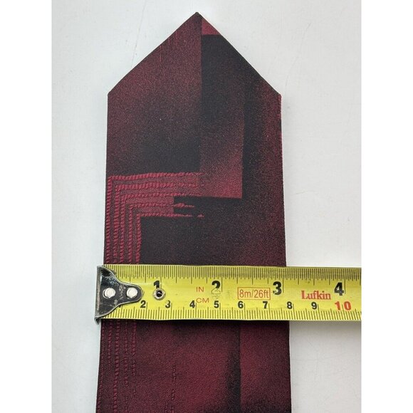 Dolce & Gabbana Made in Italy Men's Silk Neck Tie Maroon & Black 80s Abstract - Picture 5 of 5